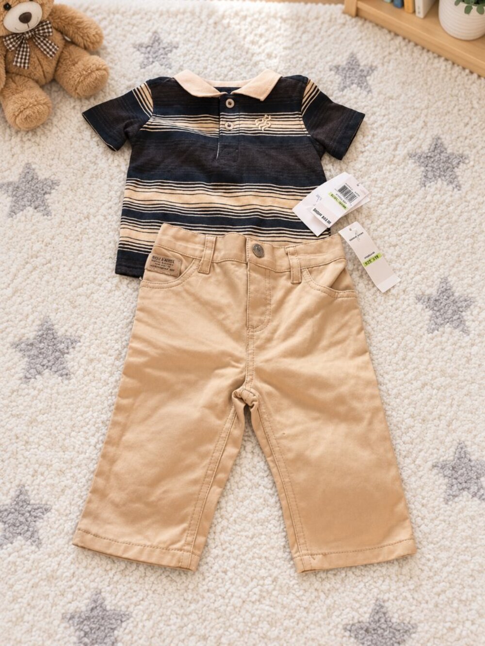 Rocawear Boys 2 Piece Polo Shirt & Khaki Pants Set NWT